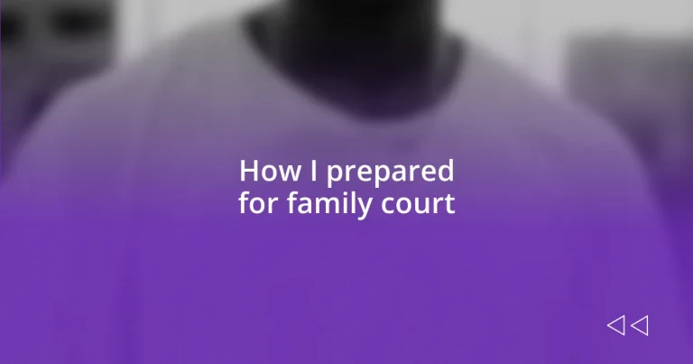 How I prepared for family court