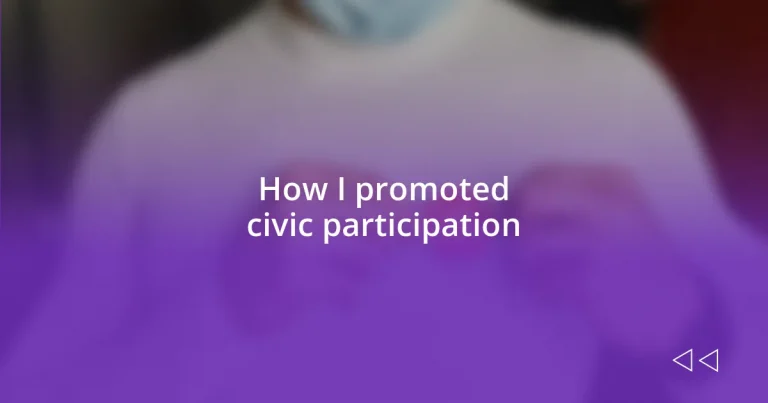 How I promoted civic participation