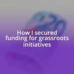 How I secured funding for grassroots initiatives