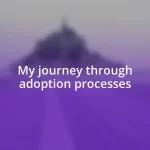 My journey through adoption processes