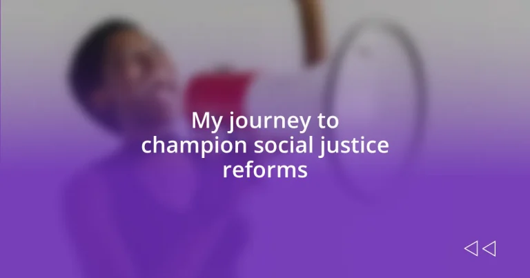 My journey to champion social justice reforms