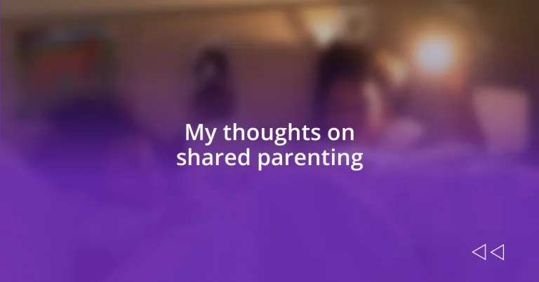 My thoughts on shared parenting