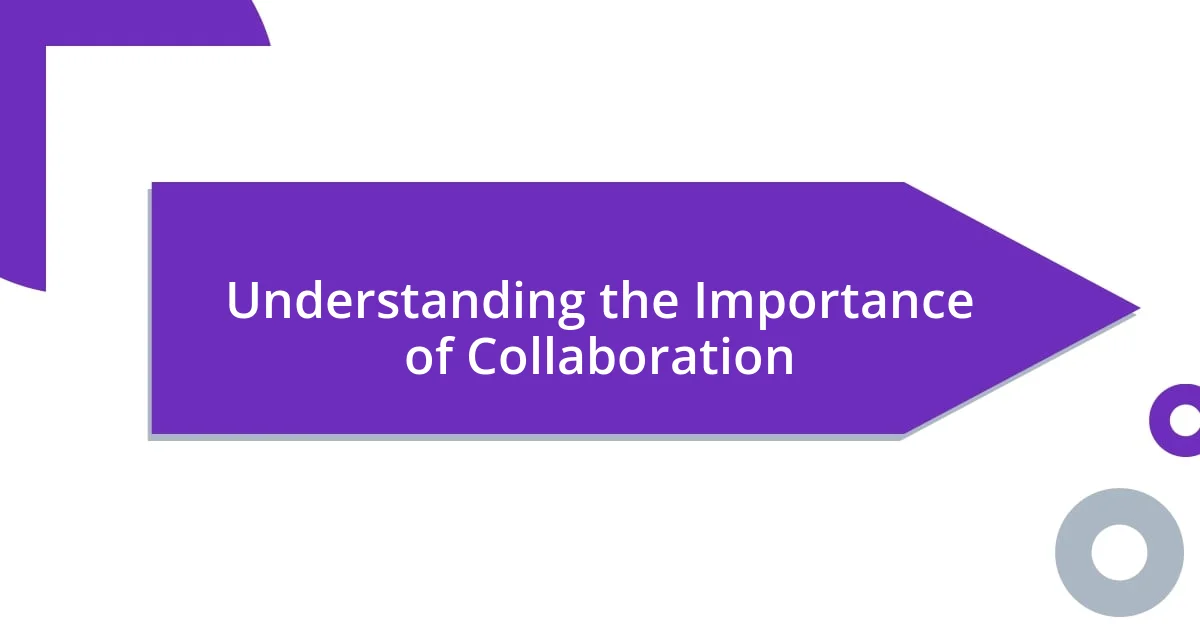 Understanding the Importance of Collaboration