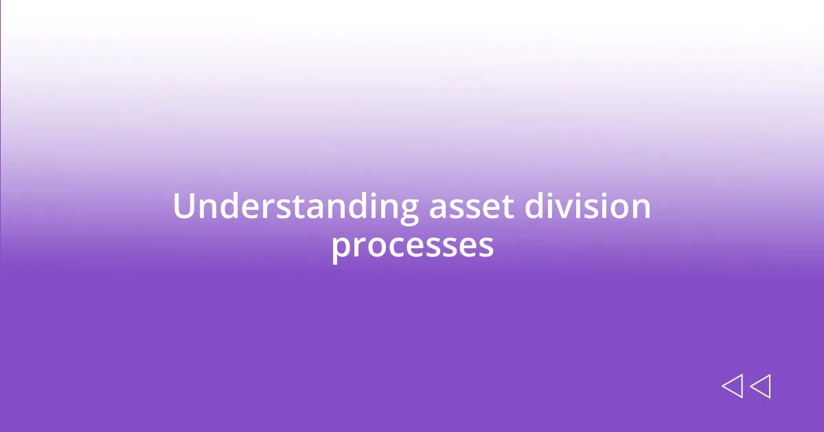 Understanding asset division processes